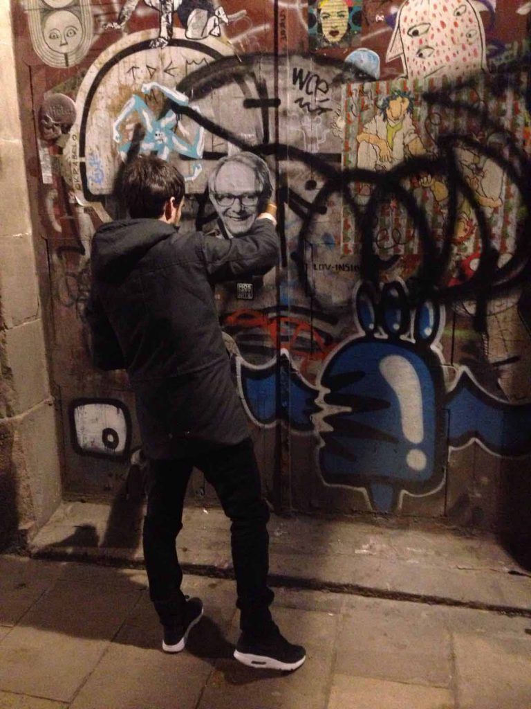 Ken Loach · arte urbano de ME BES en Barcelona