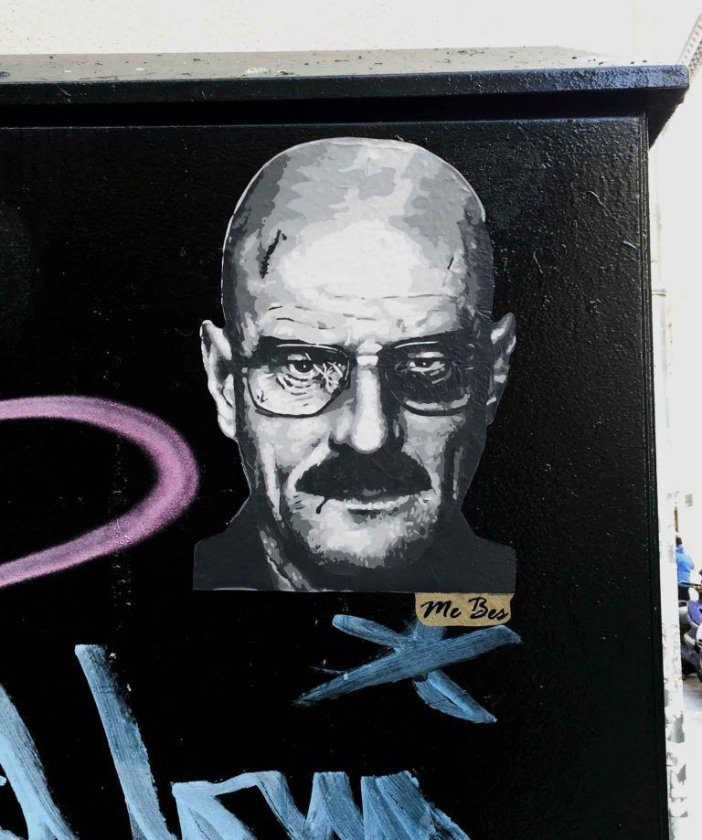Walter White (Breaking Bad) · arte urbano de ME BES en Zaragoza