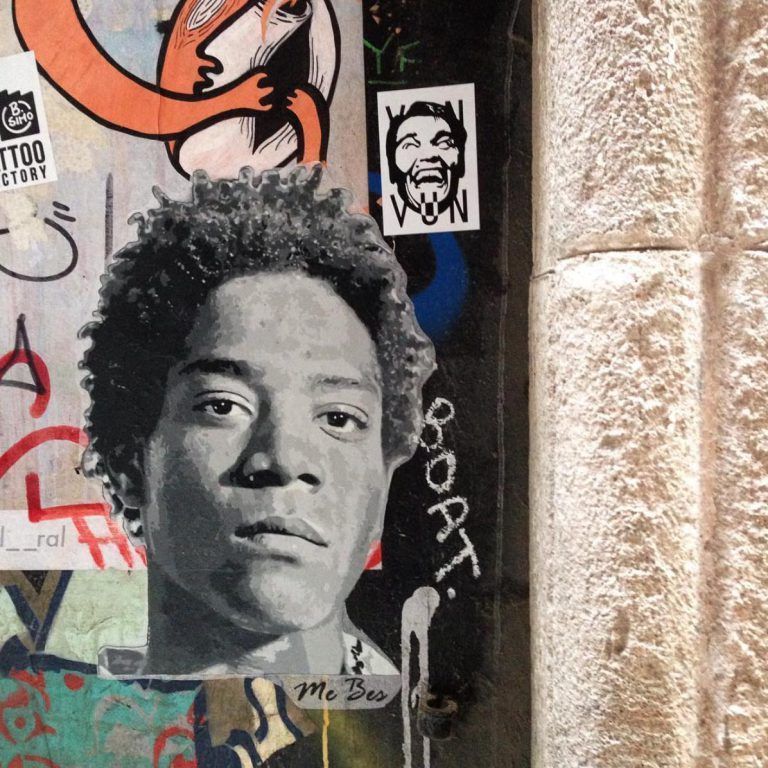 Jean-Michel Basquiat · arte urbano de ME BES (foto: @rockaxson)